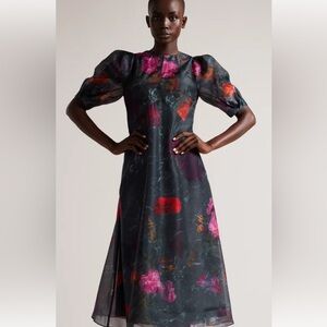 Ted Baker empire Midi Line with Puff Sleeve